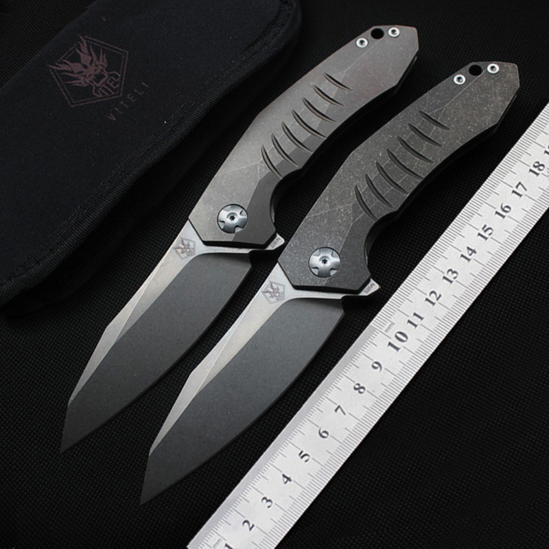 

High quality Viteli TOP1 Flipper pocket knife Folding blade 100% S35VN camping hunting knives Survival tools Tactical EDC knife Xmas gift