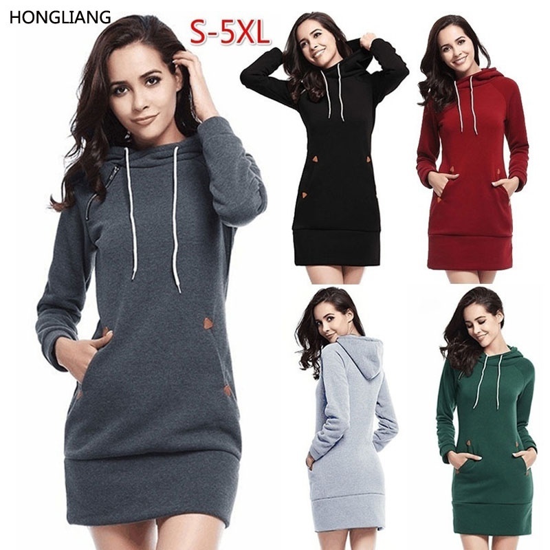 

New European and American Siamese Long Hoodie Slim Fit Sexy Long Sleeve Dress, Black