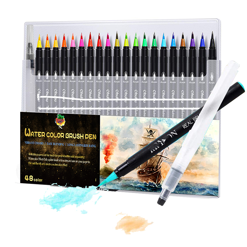 

72Color Drawing Marker Office School Supplies Stationery Watercolor Brush Pens