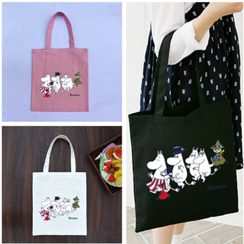 

The Literary Moomin Tote Bag with Zipper Canvas shoulder bag, White