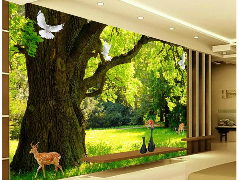 

WDBH custom photo 3d wallpaper HD modern minimalist woods landscape background home decor living room 3d wall mural wallpaper for walls 3 d, Non-woven