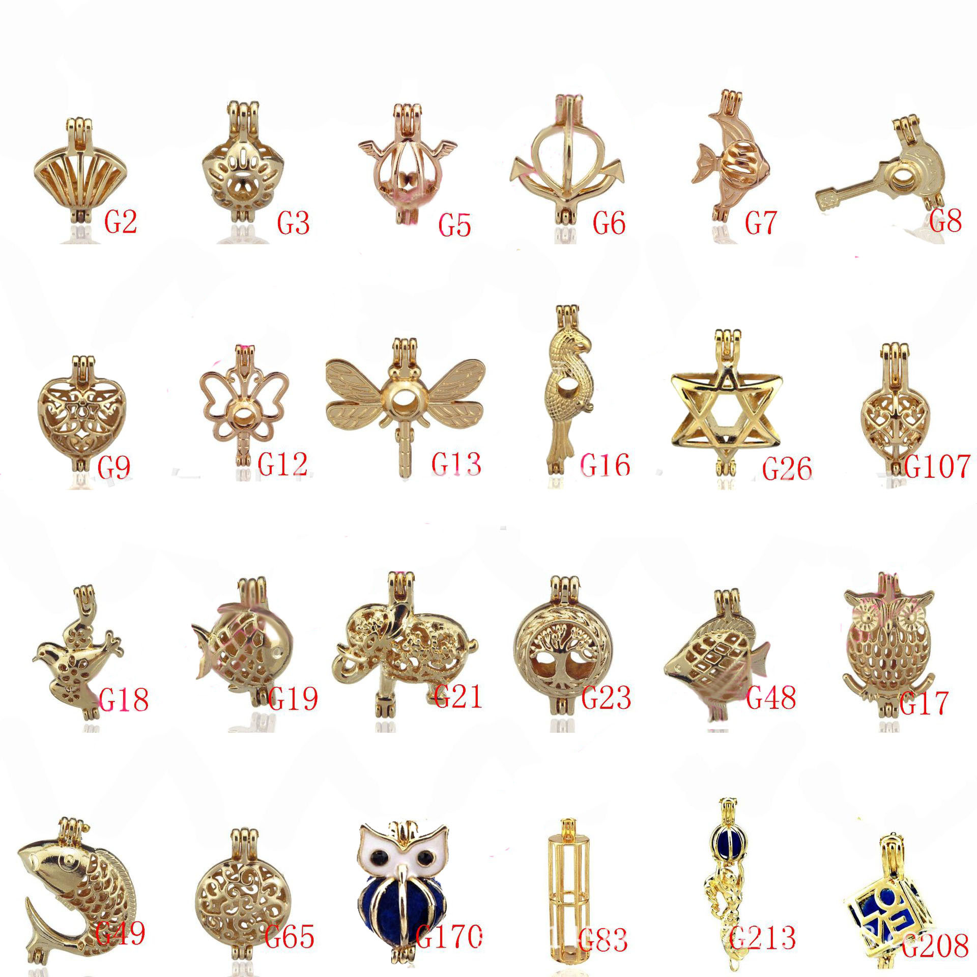 

Oyster Pearl Lockets Golden Tone Locket Cages Pendant Diy Jewery