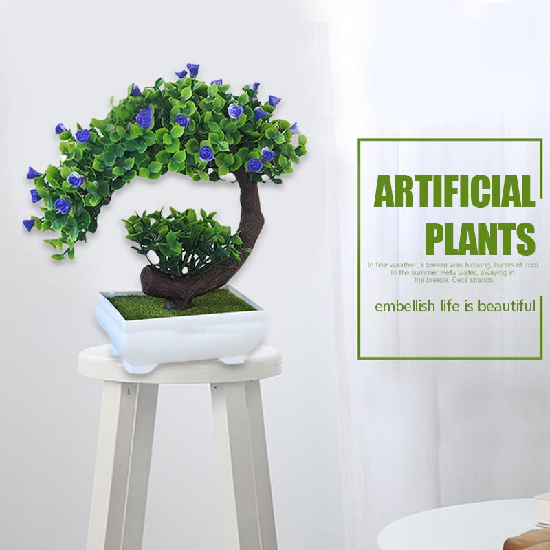 

Simulation Flower Crescent Rose Plastic Artificial Flower Simulated Potted Plants Beautiful Ornament Gift Decoration, Orange