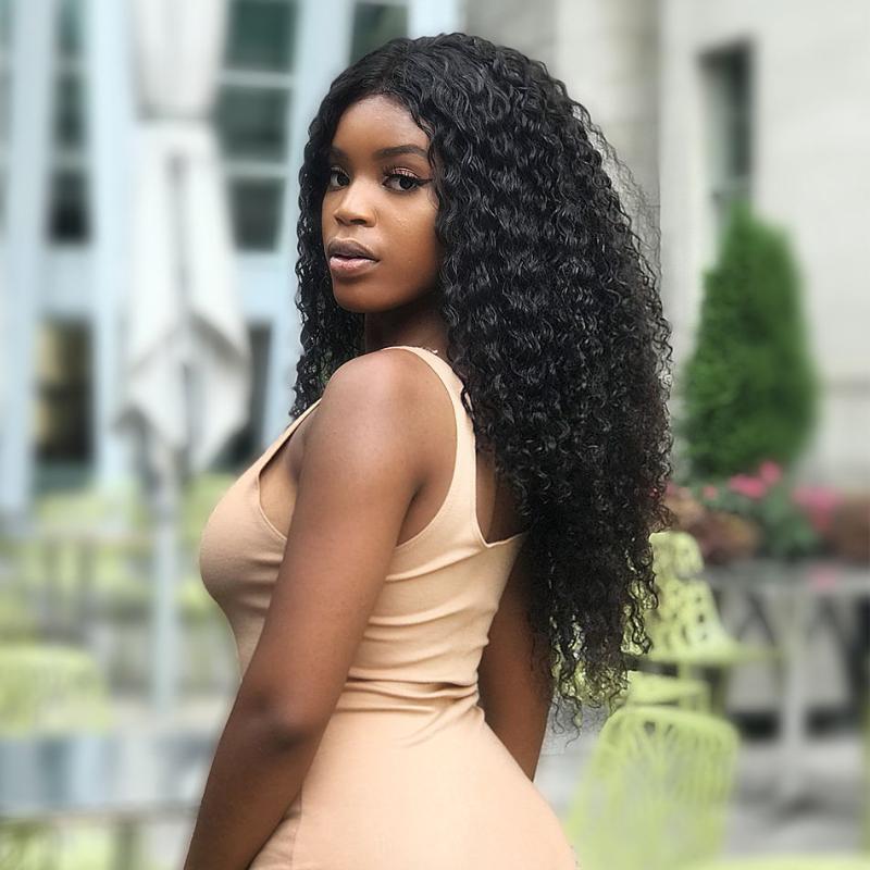 

Rosabeauty 150 density Malaysian Curly Lace Front Human Hair Wigs pre plucked with baby Hair Closure Wig, As pic