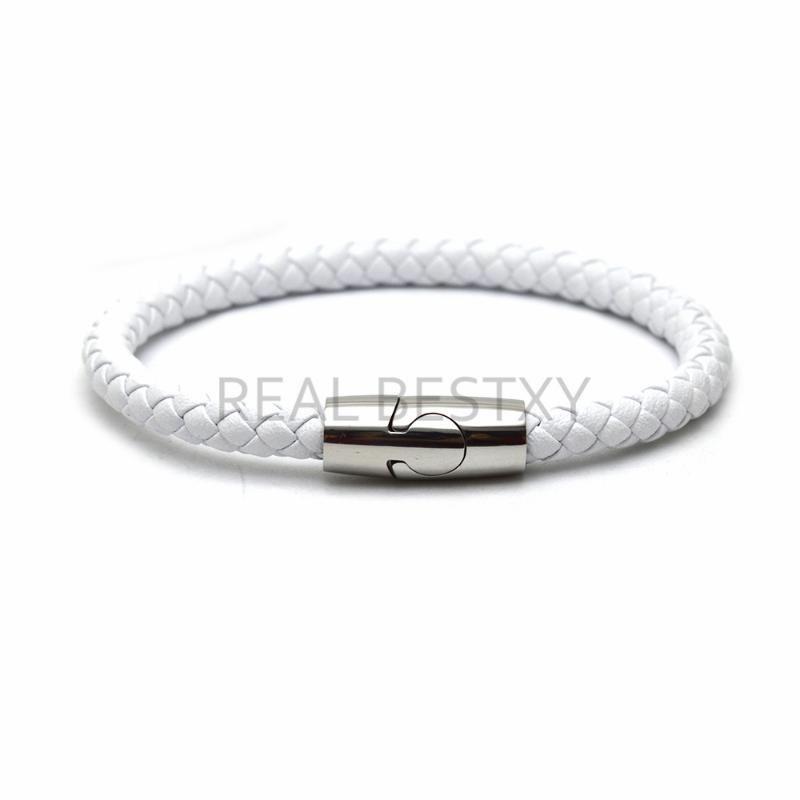 

5pcs/lot engrave Men Leather Bracelet Stainless Steel Buckle Casual Bangle New Fashion Bracelet & Bangle Male Jewelry Gift