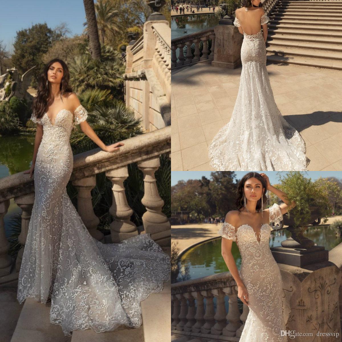 

2020 Julie Vino Mermaid Wedding Dresses Sweetheart Lace Appliqued Vestidos De Novia Boho Wedding Dress Custom Plus Size Backless Bridal Gown, Champagne