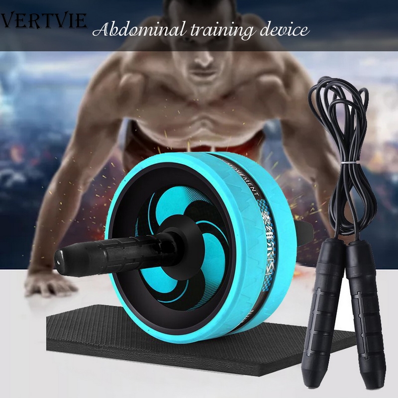 

Vertive No Noise Abdominal Wheel Ab Roller with Mat 2 in 1 Ab Roller Jump Rope For Arm Waist Leg Exercise Gym Fitness Equipment, Beige