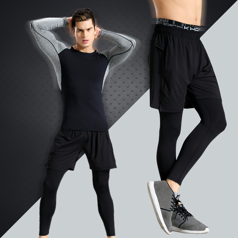 

Mens Tigh Sh Comprs Pan Spr Runn Tigh Basketba tigh trousers Pants Bodybuilding Joggers Jogging Skinny Black Leggings Trousers, Colour 1