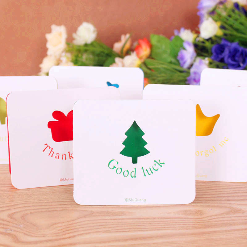 

10pcs Festive greetings, grateful greeting card, chinese creative color folding festival card Folding Type paper card