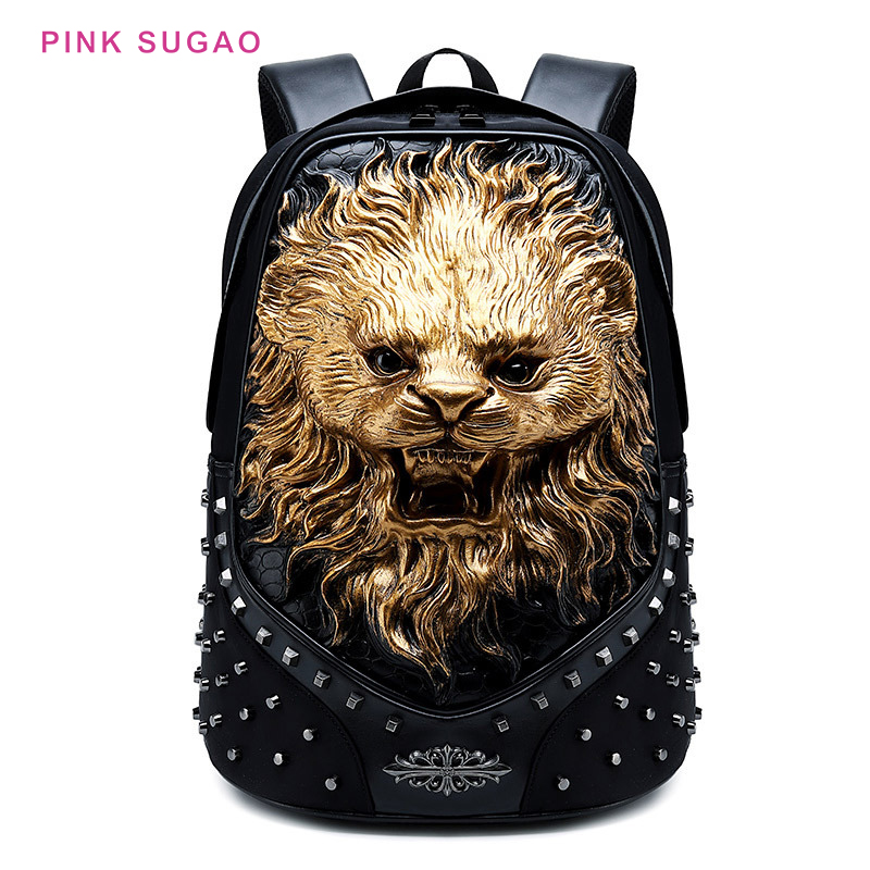 

Pinksugao designer backpack rivet backpack animal fox bag men and women backpack outdoor travel waterproof computer bag 2020 new fashion BHP