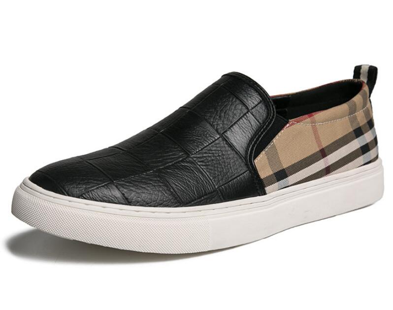 

NEW arrival Men plaid Loafers black Smoking Slipper Shoes Elegant Party Dress Flats Flowers Painted Casual Shoes 38-44