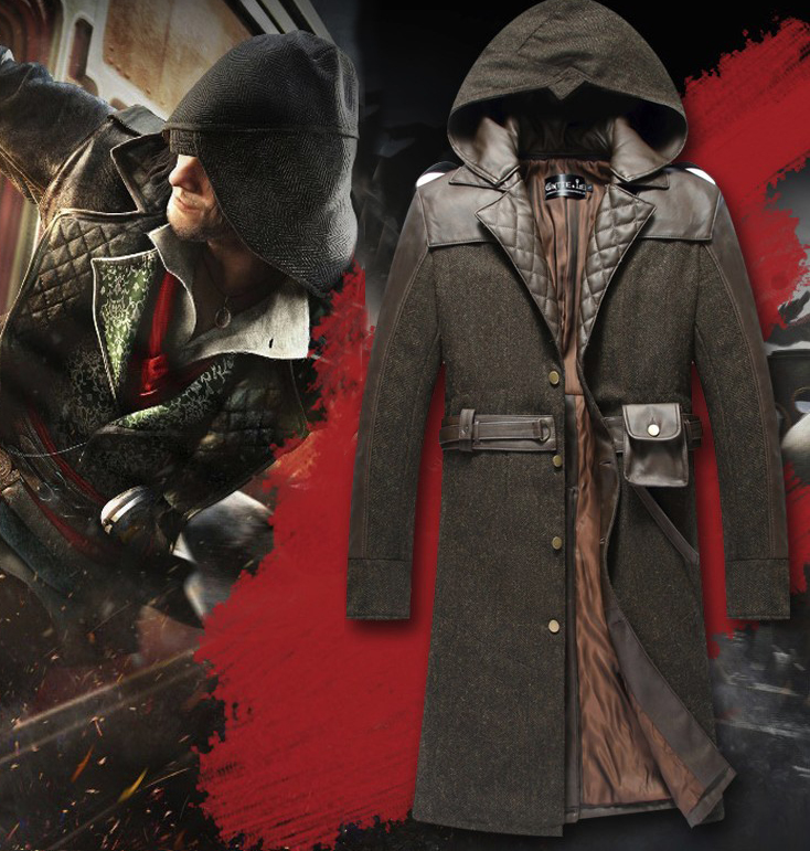 

Assassin's Creed Syndicate costume High Quality Cloak Winter Coat, Khaki