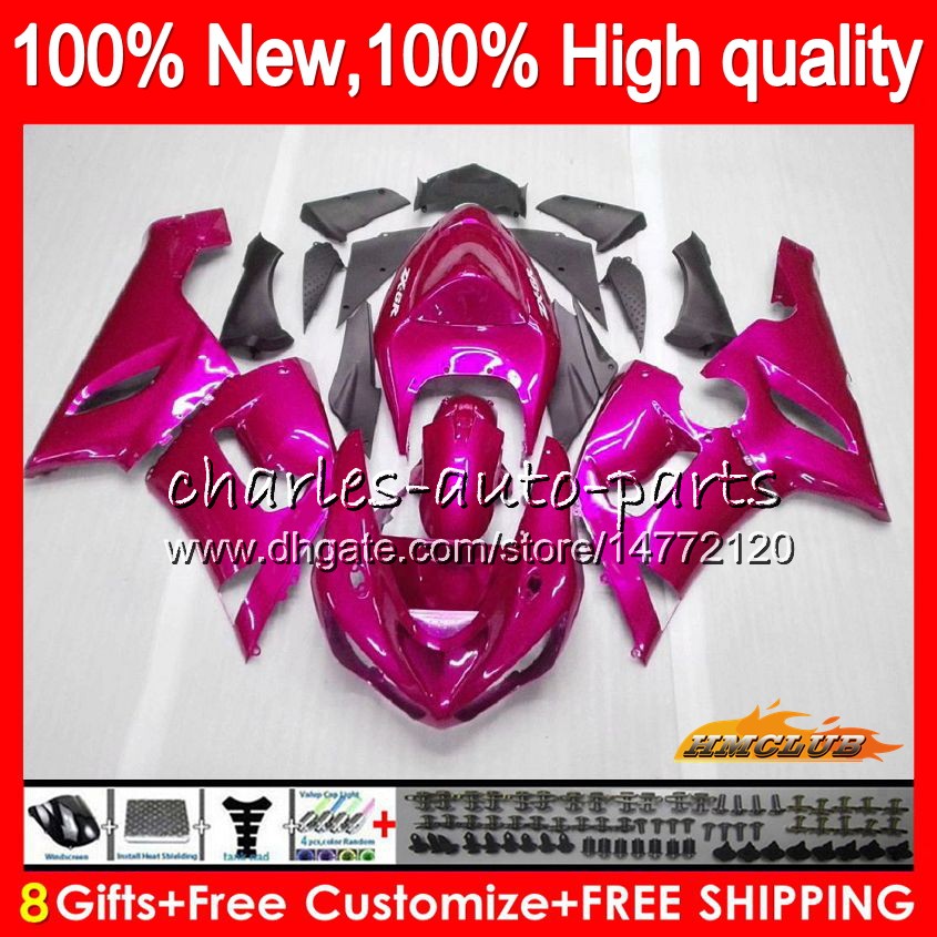

OEM pearl pink Body For KAWASAKI ZX 636 600CC 6 R ZX-600 ZX636 05 06 35HC.90 ZX600 ZX-6R ZX-636 600 CC ZX6R 05 06 ZX 6R 2005 2006 Fairing, No. 19