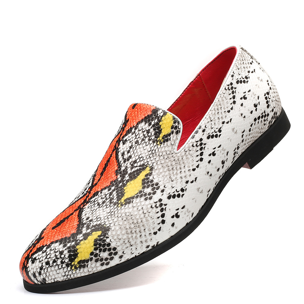 2020 fashion Snake skin pattern shoes big size men Slip-on boat shoes fashion Party loafer 38-48 graffiti shoes z67