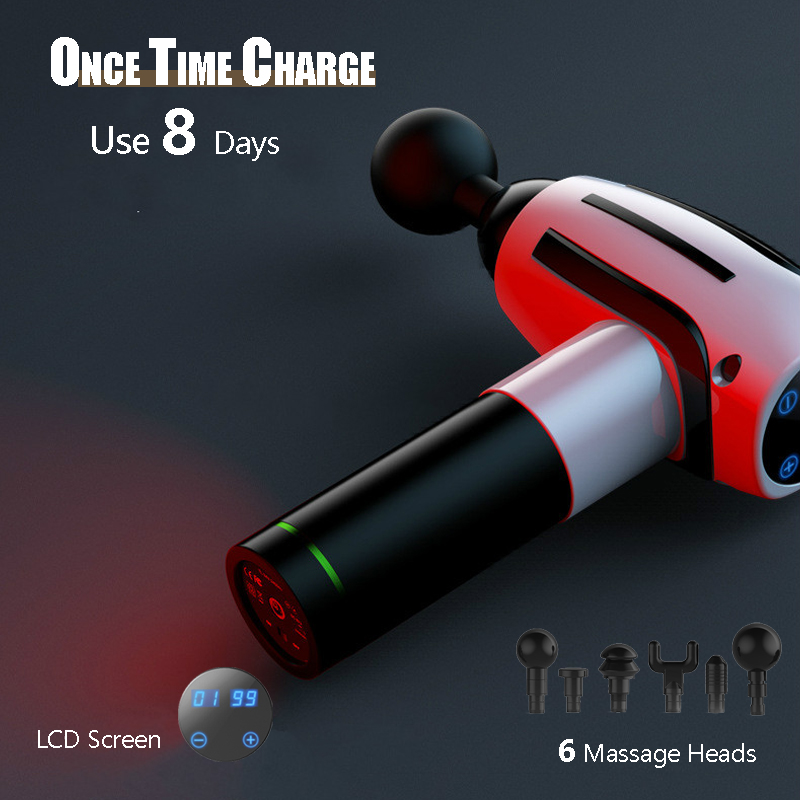 

Electric Muscle Massager Gun Wireless Handheld Muscle Body Massagers Electric Fascia Gun Slimming Shaping Massager With 6 Heads