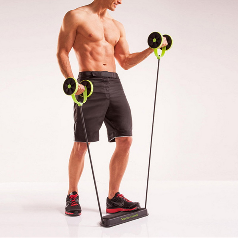 

AB Wheels Roller Stretch Elastic Abdominal Resistance Pull Rope Tool AB roller for Abdominal muscle trainer exercise indoor, As pic