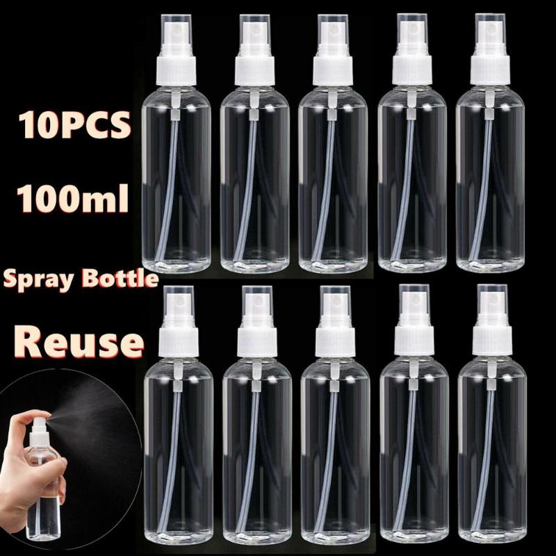 

Spray Bottle 100ml 10/5PCS Portable Empty Container Mini Transparent Reuse Travel Car Plastic Perfume Atomizer Safety Clean