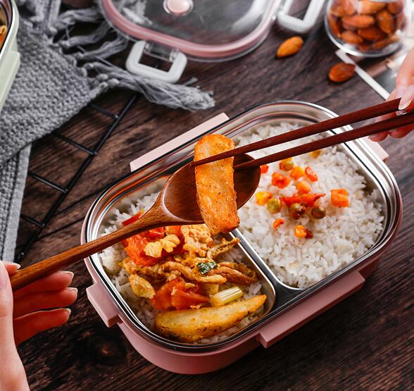 

2019 Wholesales Hot sales High quality Square Stainless steel children's lunch box lunch box primary school Korea with lid female lunch box