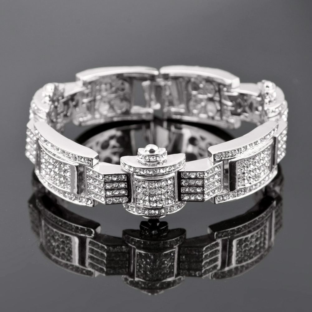 

Hip hop fashion diamond-encrusted men's hip hop bracelet with cool and unique style