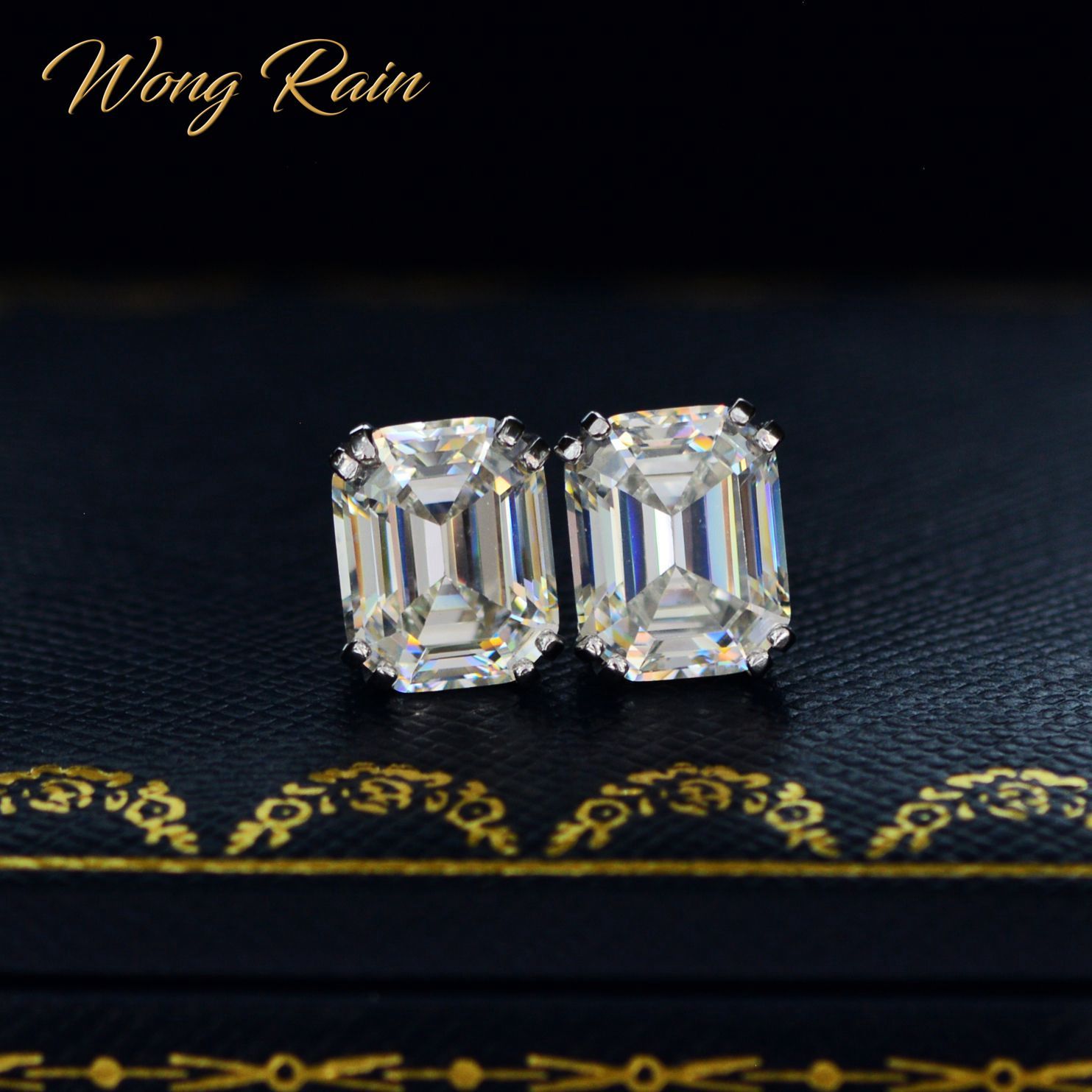 

Wong Rain Classic 925 Sterling Silver Created Moissanite Gemstone Diamonds Earrings Ear Studs Wedding Fine Jewelry Wholesale CX200628