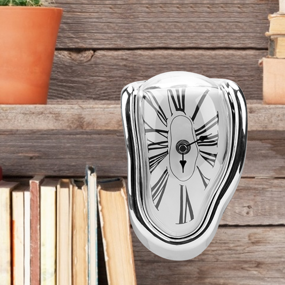 3D Creative Melting Distorted Wall Clock Sticker Surrealist Salvador Dali Wall Clock for Living Room Home Decor Christmas Gift-image-522886700