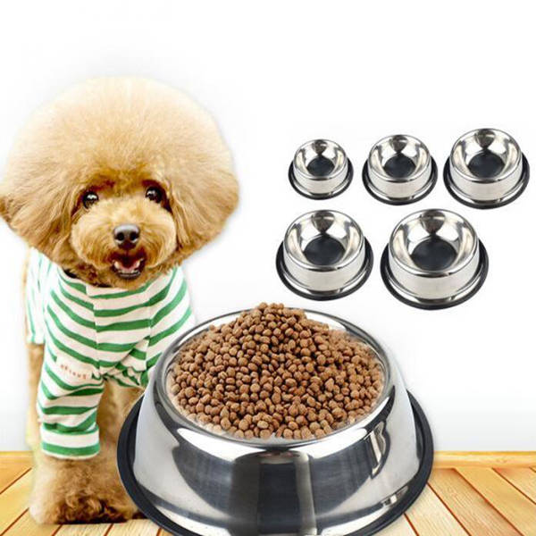 

No-Slip Pet Stainless steel Food Bowls skid for cats Dogs Bowls Drinking Water Pet Dog Dish Feeder Goods