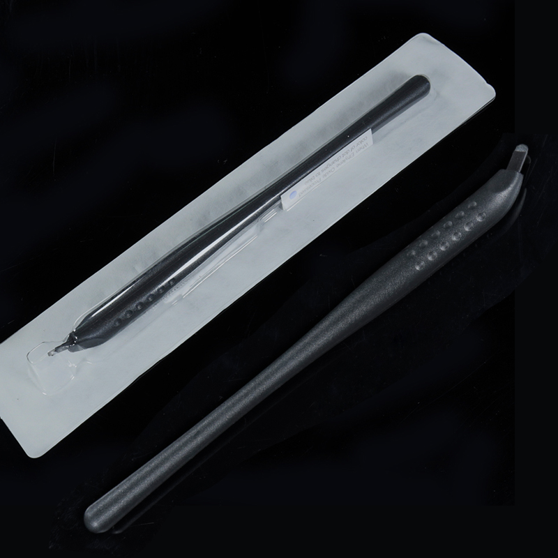 

quality item 10pcs Microblading handmade Disposable Pen With Needles 18U Eyebrow Tattoo Permanent Makeup Shape Needles Blades