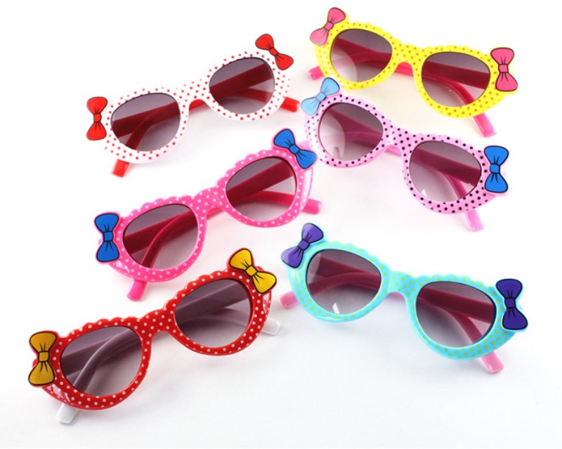 

Cute Kids Sunglasses Lovely Knot Bow Cat Eye Frame Sun Glasses Children Eyeglasses UV400 Cheap Wholesale