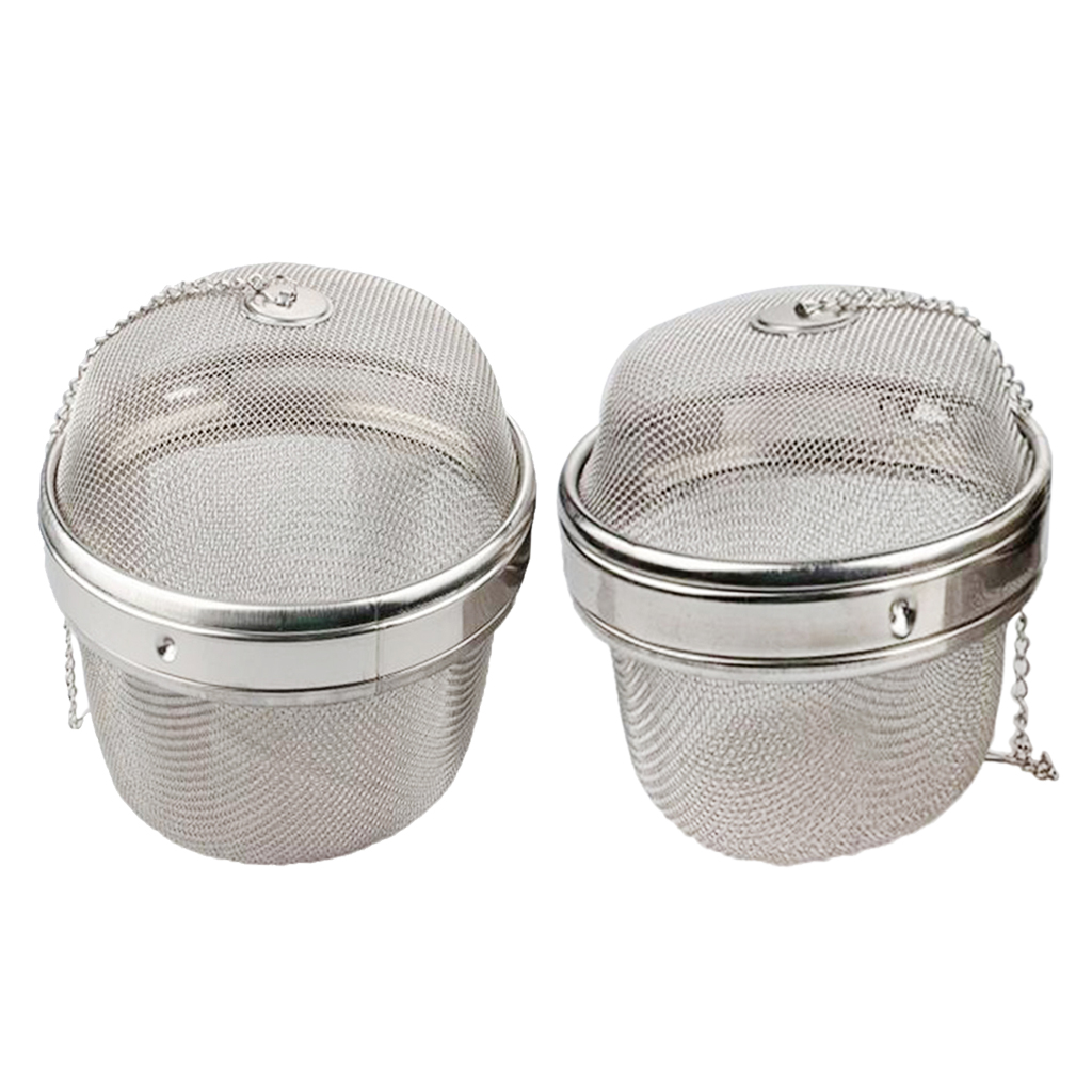 

2x stainless steel mesh tea filter loose spices strainer 11cm/13cm dia.