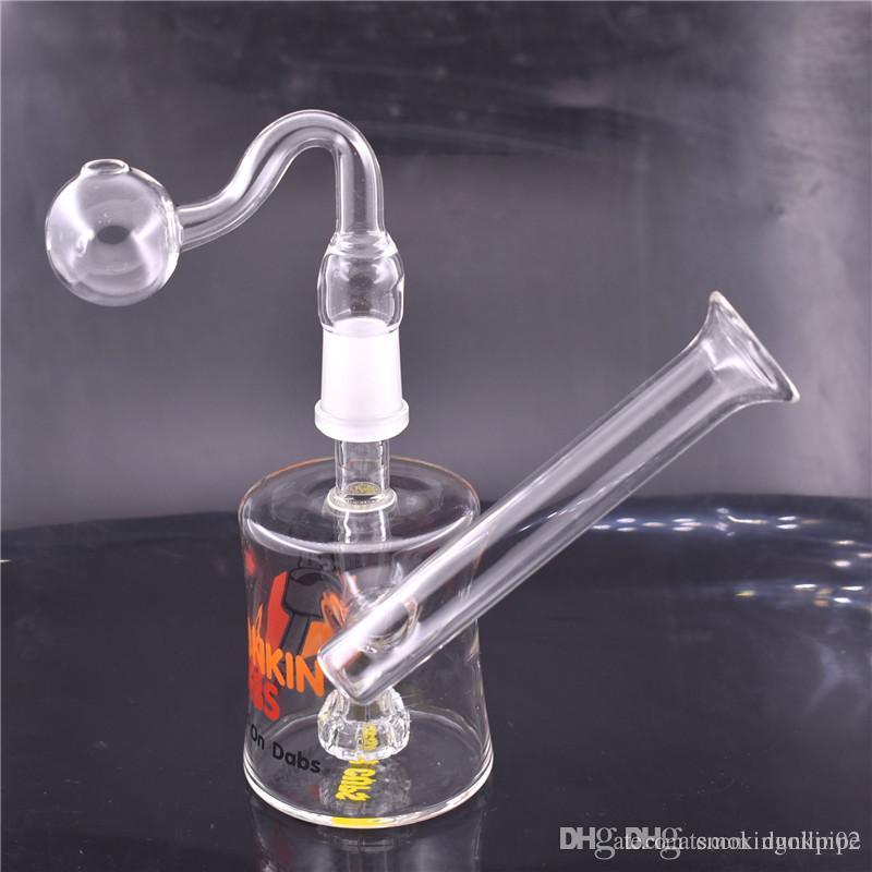 

Dunkin Dabs American Runs Dabs Mini glass bong water smoking pipes 14mm Water Bongs Recycler Glass Bubbler with glass oil burner pipes