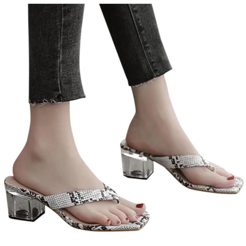 

Women's Fashion Flip-Flops Transparent Slippers Women's Open Toe Shoes slippers summer slope with beach slippers#, White