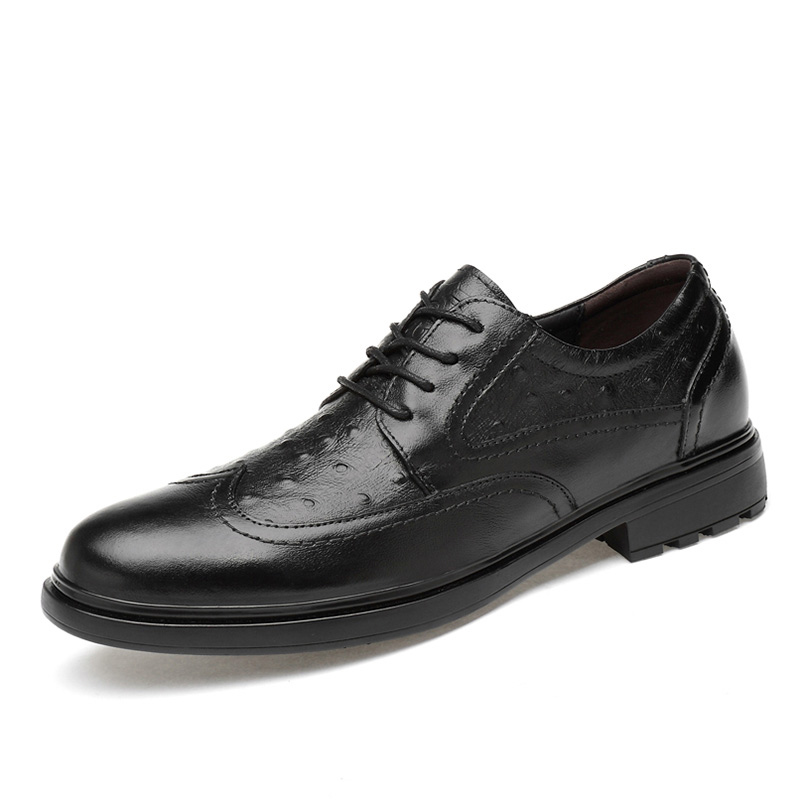 

mens oxfords 2019 spring summer dress leather shoes male formal shoe genuine leather designer weeding footwear, Black