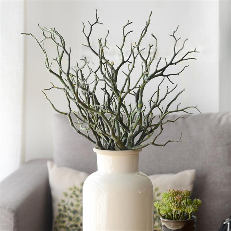 

Atificial Tree Branch Bouquet Silk Plastic Dried Tree Branch Plant for Wedding Home Church Office Furniture Decoration 35cm, White