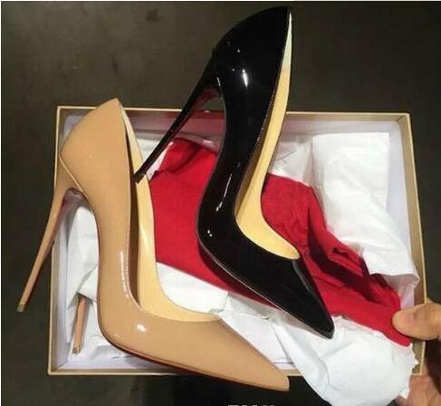 

Free Shipping So Kate Styles 8cm 10cm 12cm High Heels Shoes Red Bottom Nude Color Genuine Leather Point Toe Pumps Rubber Wedding Shoes, Black