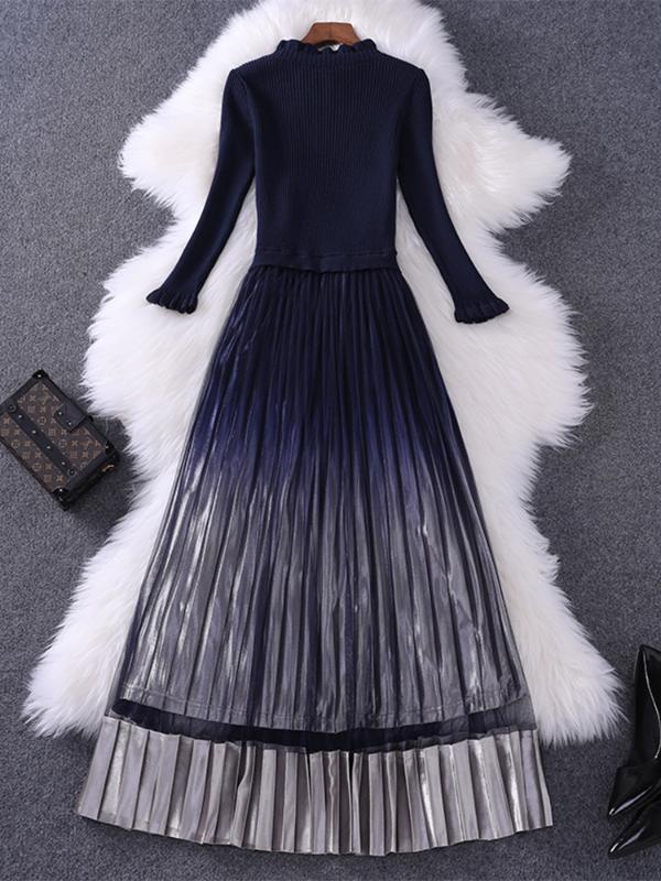 

Dress Women Clothes 2020 Knitted Sweater Dress Elegant Korean Women' Dresses Long Sleeve Vestidos Vintage 88041 YY2489, As the picture