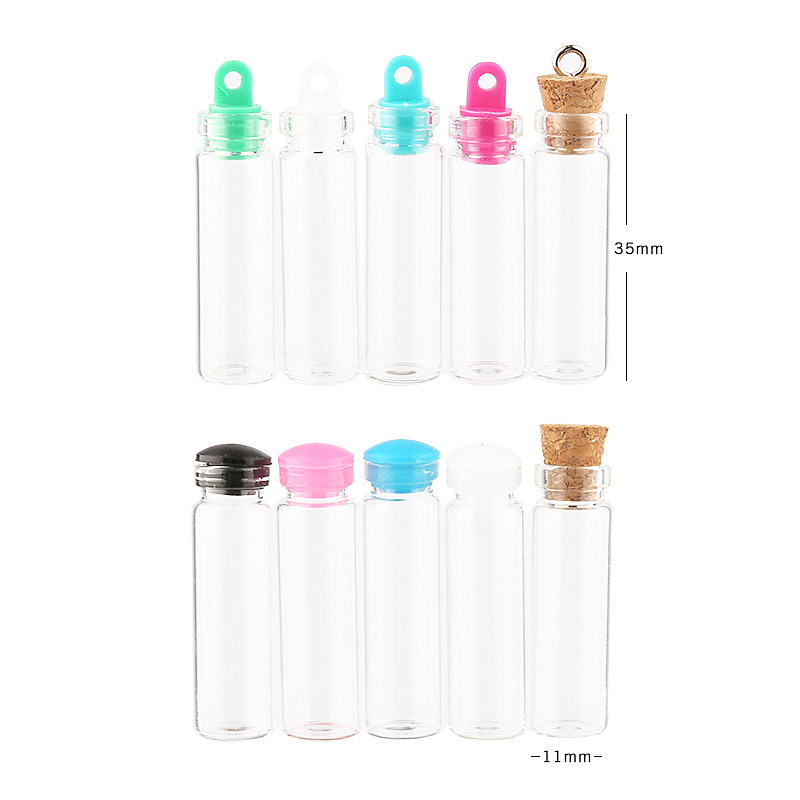100pcs 2ml 12*35*6mm Empty Glass Bottles with CORKs Jars Small BOTTLE