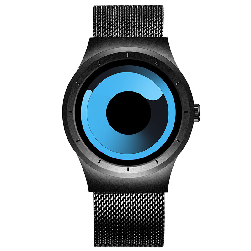 

Clock Dial Wrist Watch Student Movement Waterproof Quartz Watch, Blue