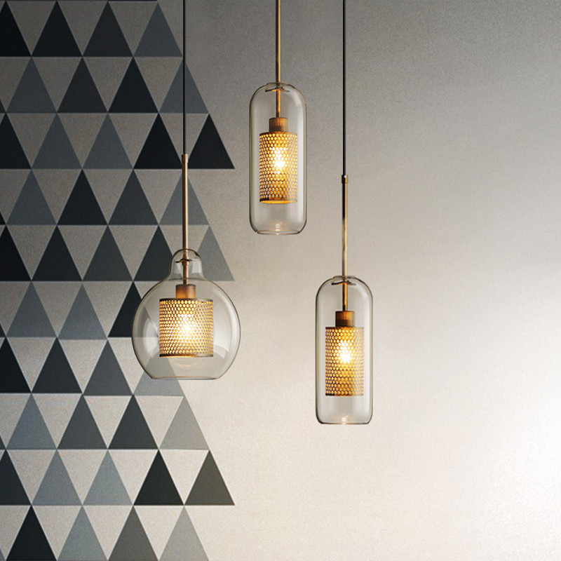 

Loft Modern Nordic Pendant Lights for Dining Room Restaurant Desktop Bedroom Decorative Kitchen Glass Ball Hanging Lamps Fixture