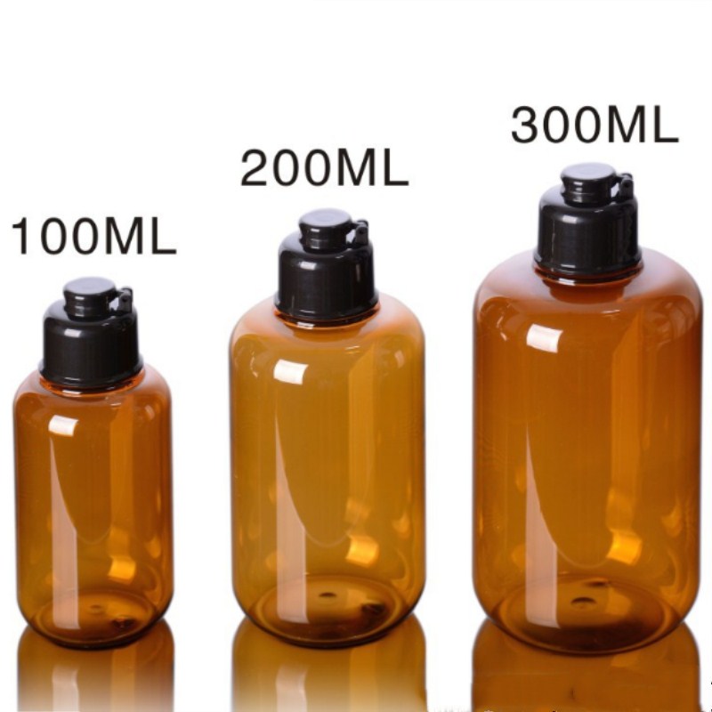 

100/200/300ml Container Acrylic Emulsion Pump Black Flip Refillable Bottles Space Skin Care Shampoo Lotion Cosmetics Empty