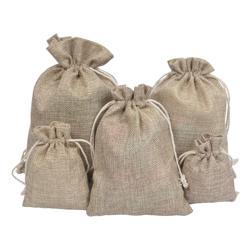 

10pcs Retro Natural Cotton Linen Candy Gift Bags Drawstring Bags Wedding Jewelry Storage Pouches DIY Gift Drawstring Pocket