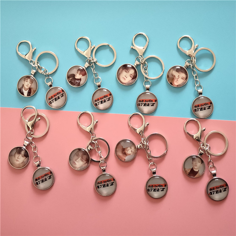 

Keychains KPOP ATEEZ Round Po Key Chain Keyring Action To Answer Pendant Lanyard SAN HONG JOONG MINGI WOO YOUNG SEONG HWA YUNHO FH566