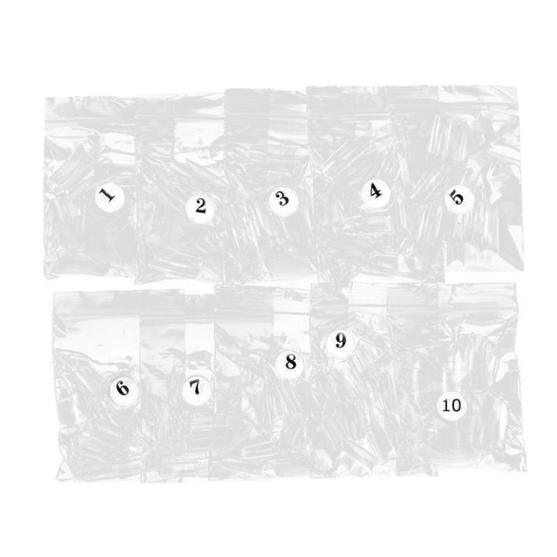 

500pcs Clear Nail Art False Nail Tips Full Cover False Nails French Style Artificial Fake Acrylic Tool 10 Size, Transparent