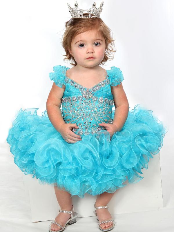 

Ruched Shoulder Toddler Princess Little Baby Girls Beaded Crystal Ruffled Infant Kids First Pageant Dance Ball Fesival Dresses, Black