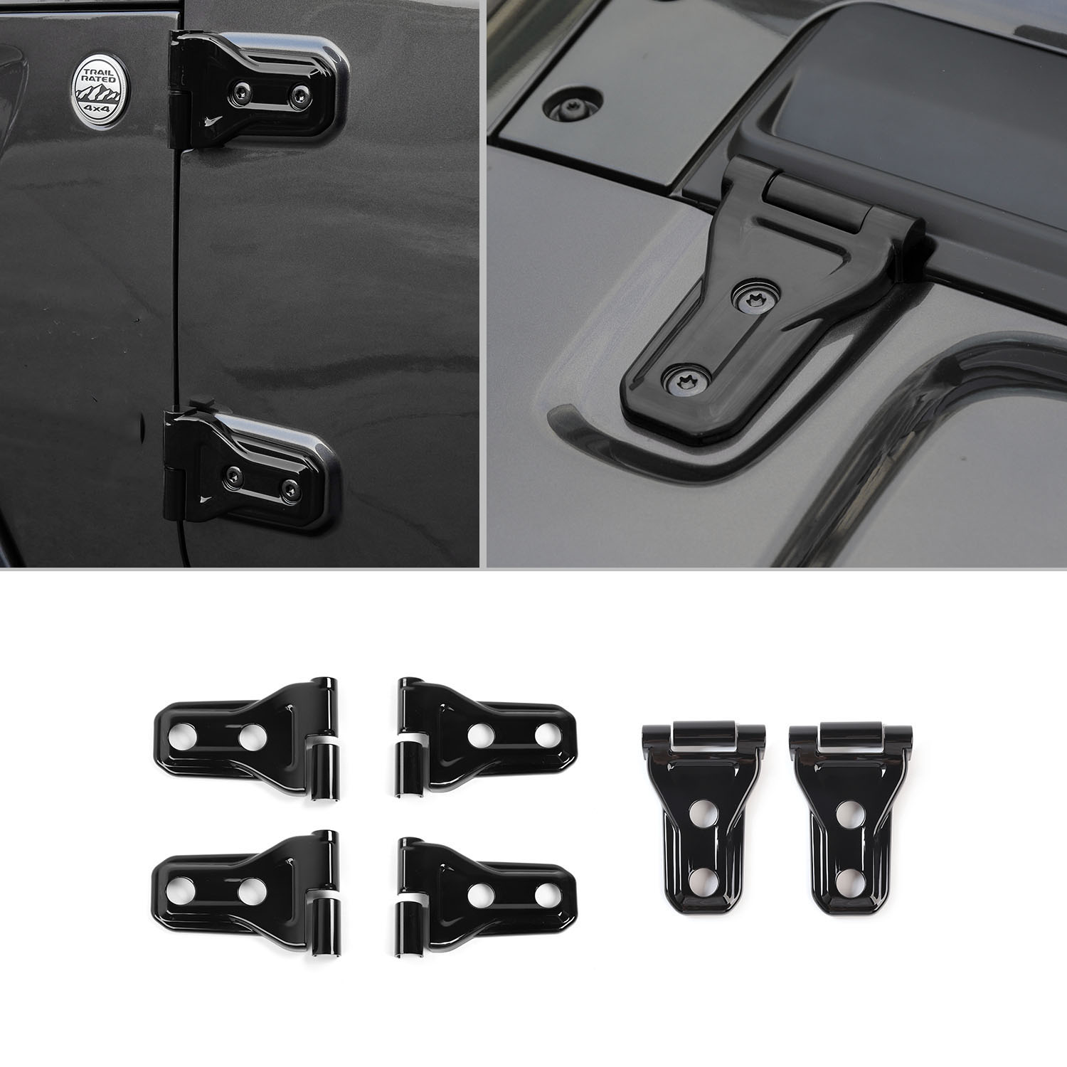 ABS Black Door Hinge 2Door Version Decoraion 12PCS For Jeep Wrangler JL 2018+ Factory Outlet High Quatlity Auto Exterior Accessories-image-438160812