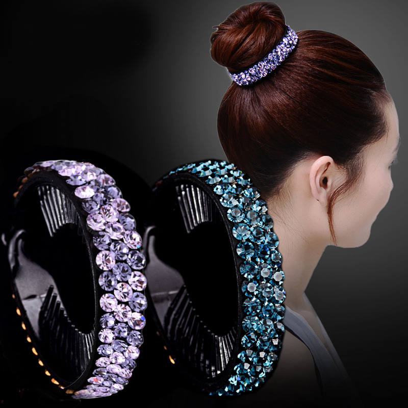 

Munticolor New Meatball Hair Accessories Women Hair Claws Headwear Rhinestone Flower Hairpin Bird Nest Floral Twist Clip Medium Size