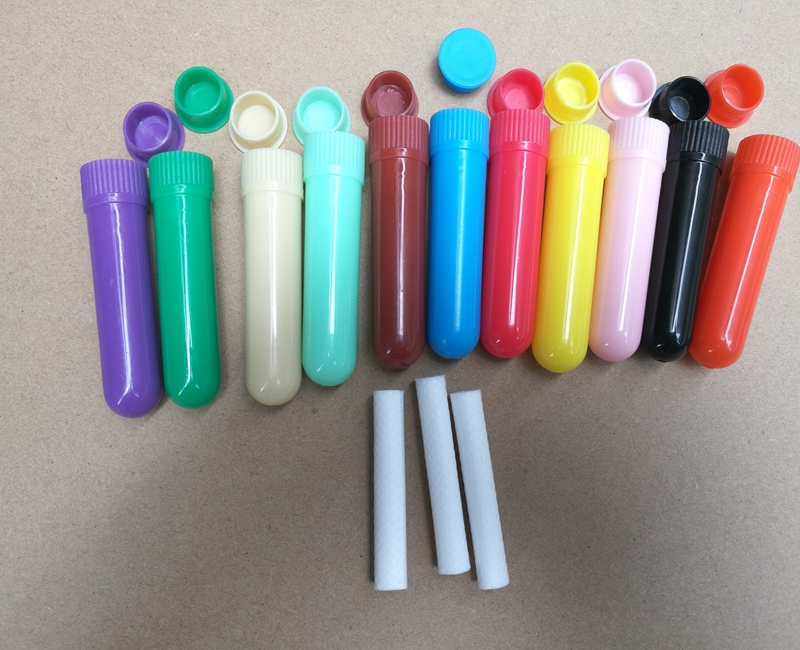 

500sets/lot 12 colors Blank Nasal Inhaler tube Aromatherapy Nasal Inhaler Sticks with 8*50mm Wicks bottles