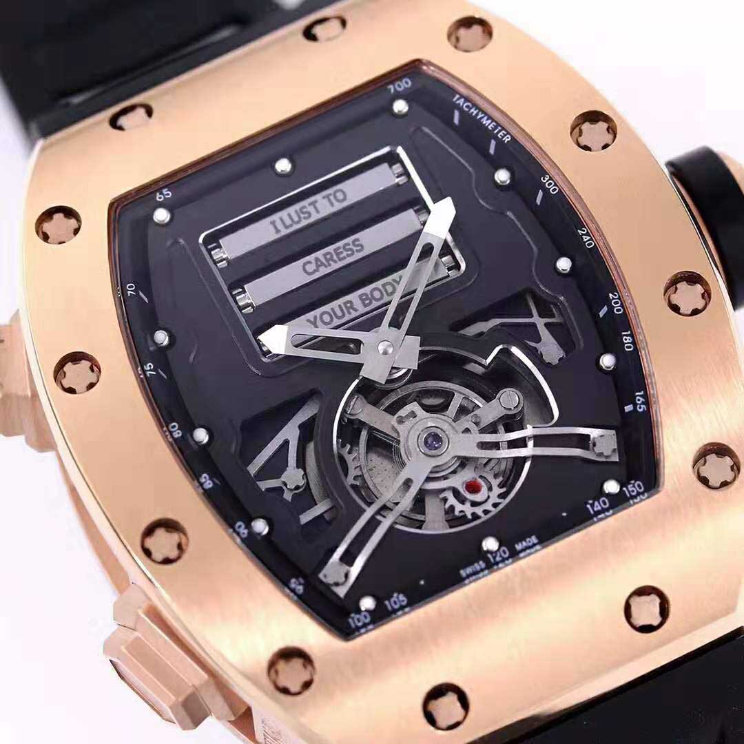 

Top Mens Wristwatch Tonneau Mens Watch Swiss 9015 Automatic Mechanical Tourbillon 28800 vph Sapphire 18k Rose Gold Stainless Steel