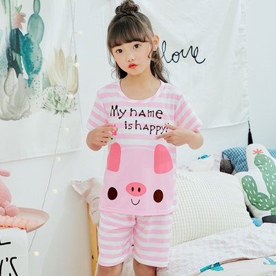 

Listing Children Pajamas Set 2020 Summer Kids Short Sleeve Homewear Suit Cartoon Boys Pijamas Cotton Sweet Girls Sleepwear, Color at picture