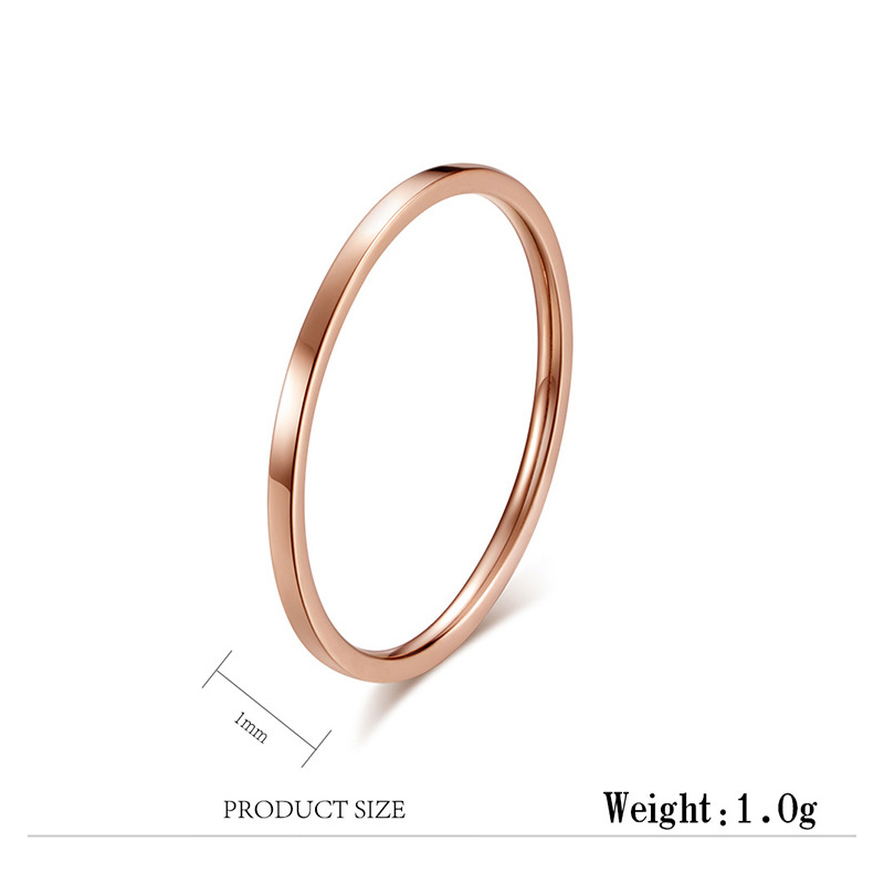 

Trendy Simple Wedding Band Rose Gold/Silver Color Rings For Women Girls Thin 1MM Width Stainless Steel Jewelry Gifts anel