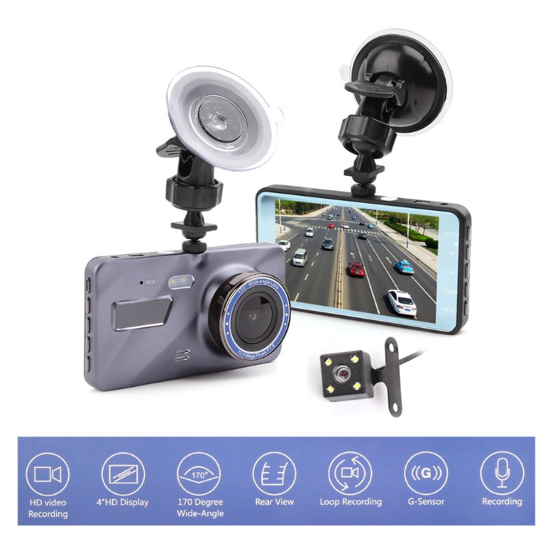 

Novelty car DVR recorder vehicle digital dashcam 2Ch car video camera dual lens 4" full HD 1080P night vision WDR G-sensor parking monitor
